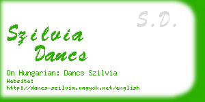 szilvia dancs business card